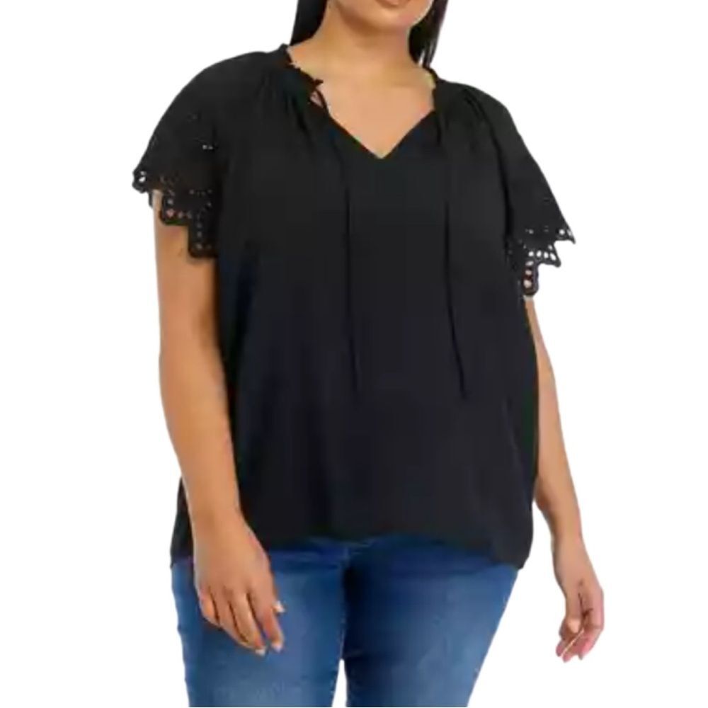 Chelsea & Theodore eyelet sleeve blouse NWT 3X